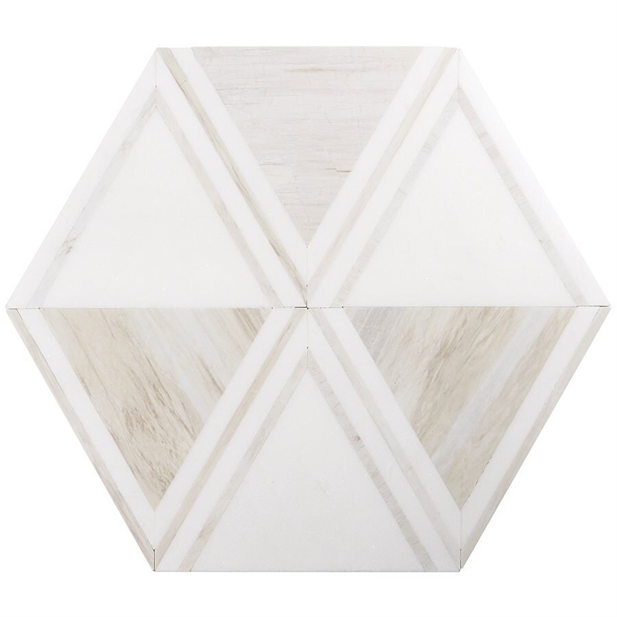 Soho Studio Tile Angolo Marble Tile – 13.54" x 15.63" / Thassos Sabbia ...