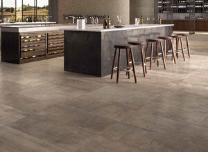 Natural Stone Look Tile in a kitchen