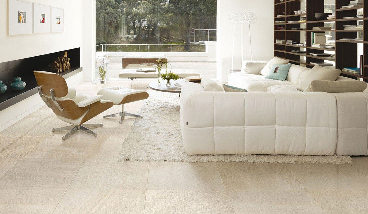 Edimax Sands Stone Look Tile in living room setting