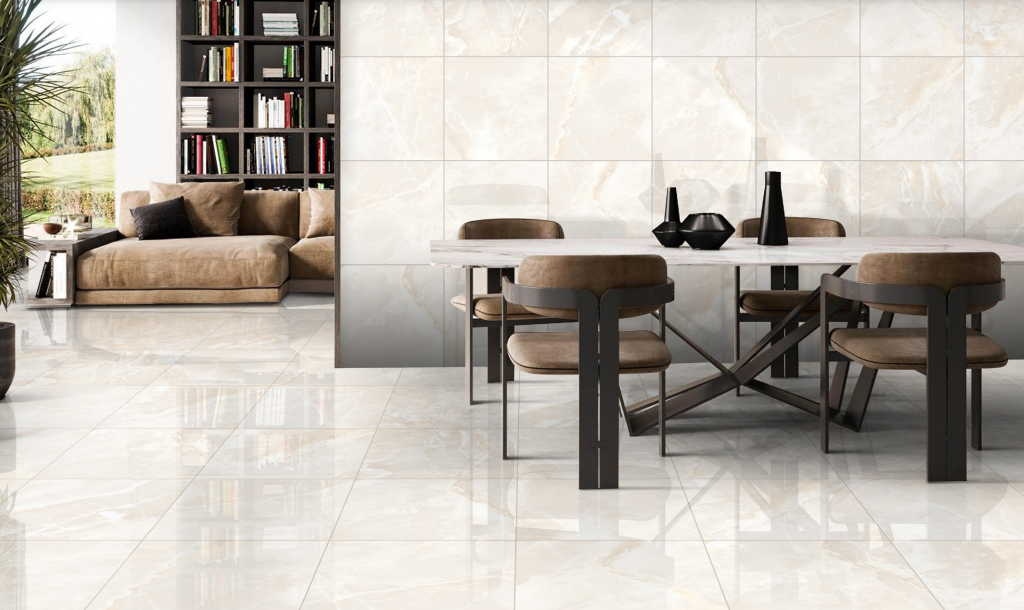 Artwalk Onyx Marble Look Tile in a kitchen setting