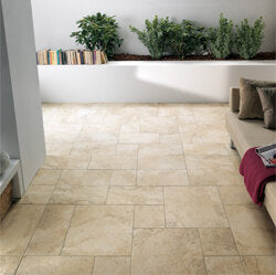 Monocibec Ethnos Stone Look Tile in a living room setting