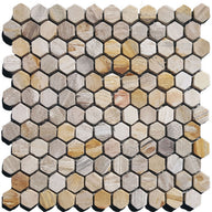 Neolith Petrified Wood Hexagon Mosaic Tile