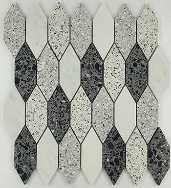 Long Hexagon Terrazzo Marble Mix Mosaic