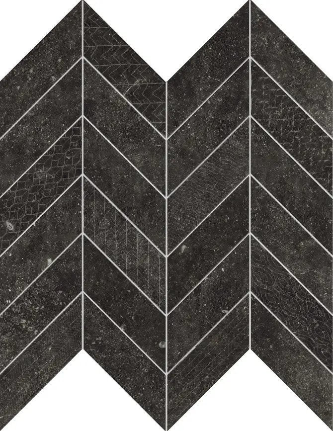 Concert Chevron Mosaic Marble Look Tile