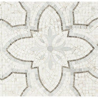 Floral Decor Marble Look Tile