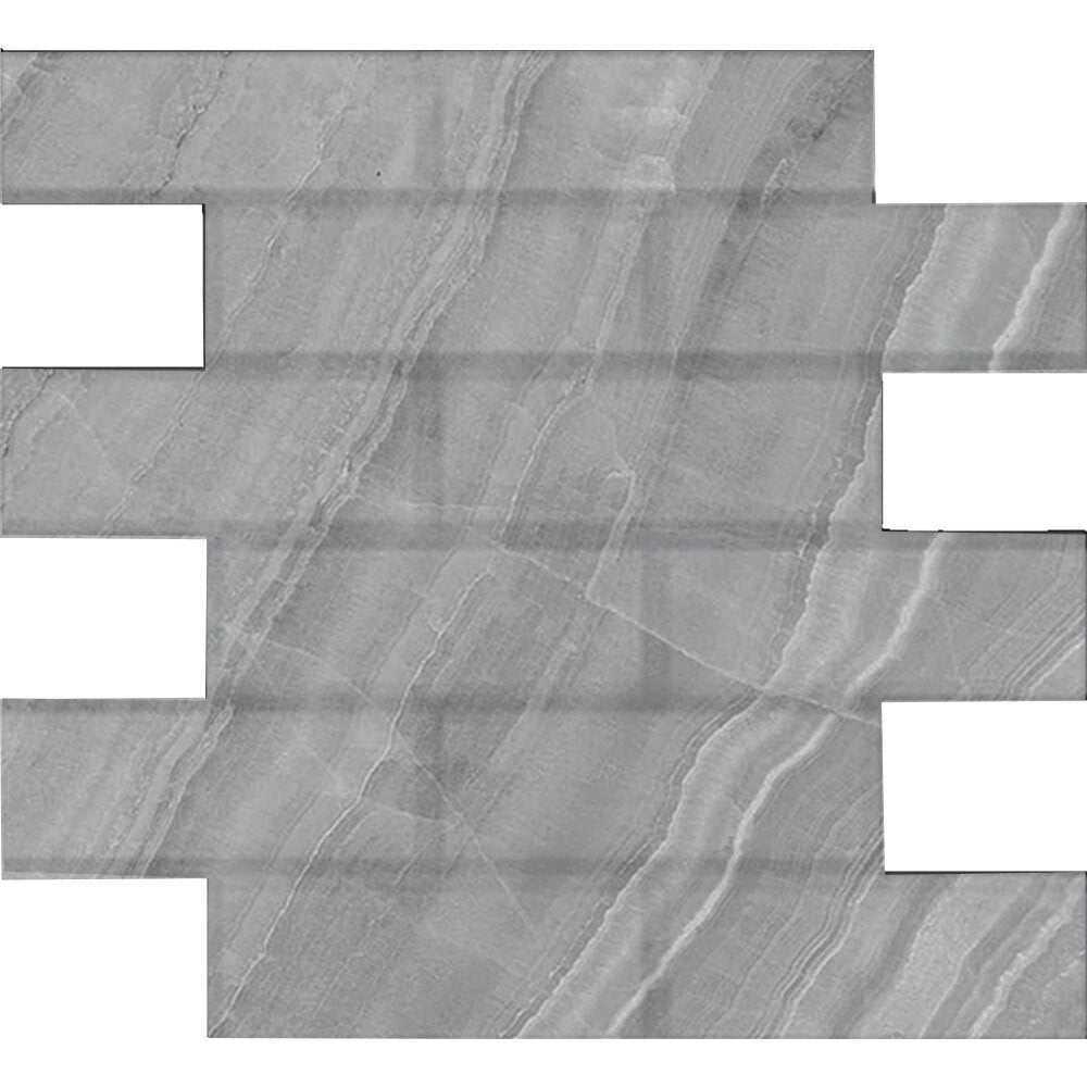 Gemma Brick Mosaic Marble Look Tile "Polished"