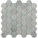 White Carrara Hexagon Marble Look Tile