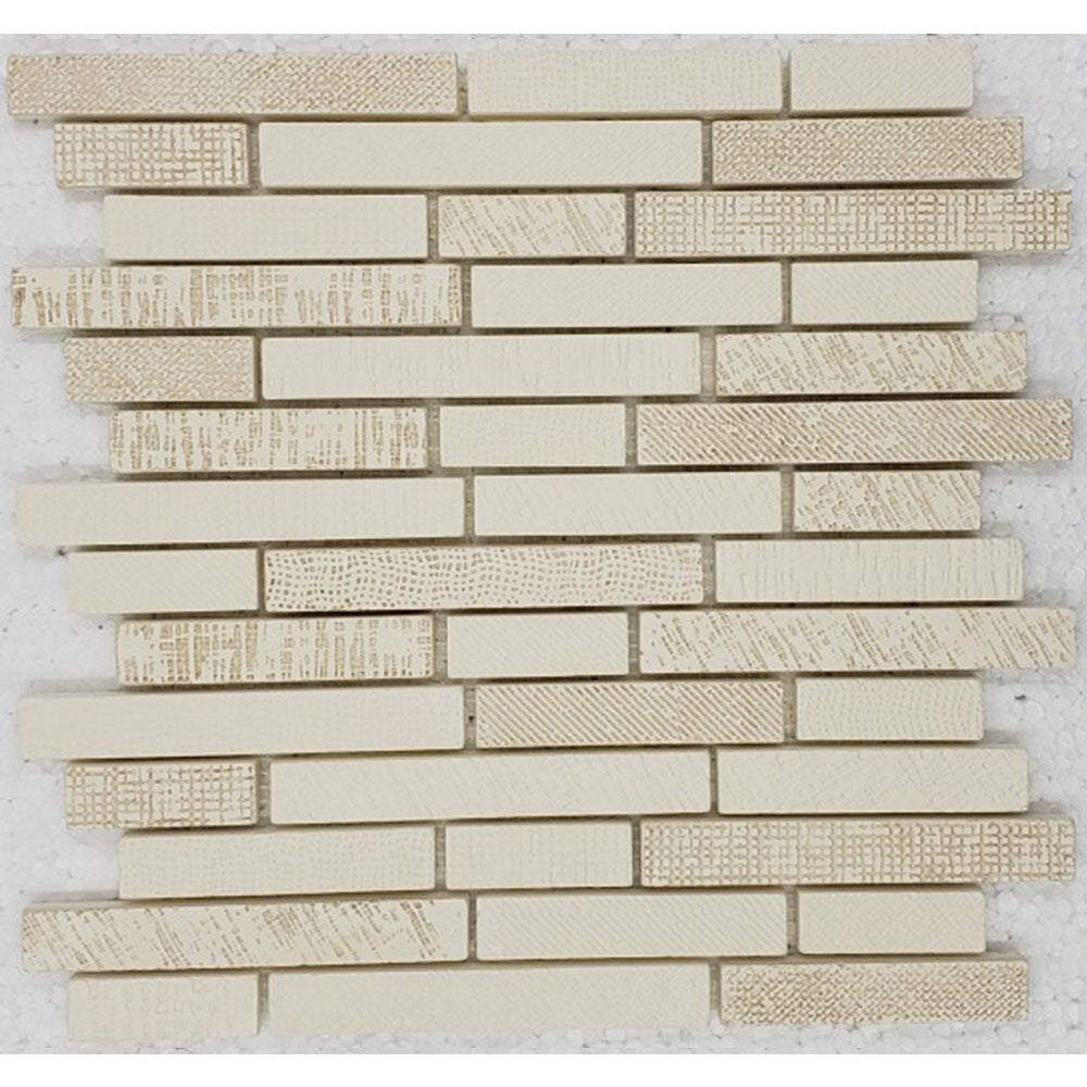 Ceramic Baguette Textile Print Mosaic Tile