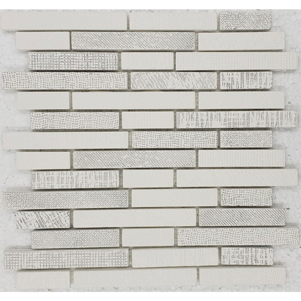 Ceramic Baguette Textile Print Mosaic Tile