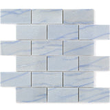 Blue Macauba Brick Marble Look Tile