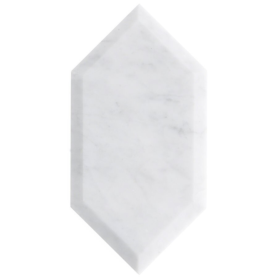Elongated Beveled Hexagon Marble Look Tile