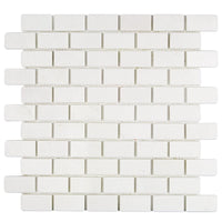 White Thassos Brick Mosaic Tile