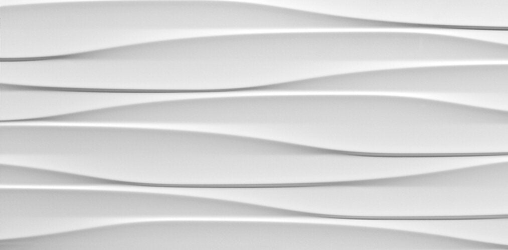 Superwhite Deco Wave Marble Look Tile