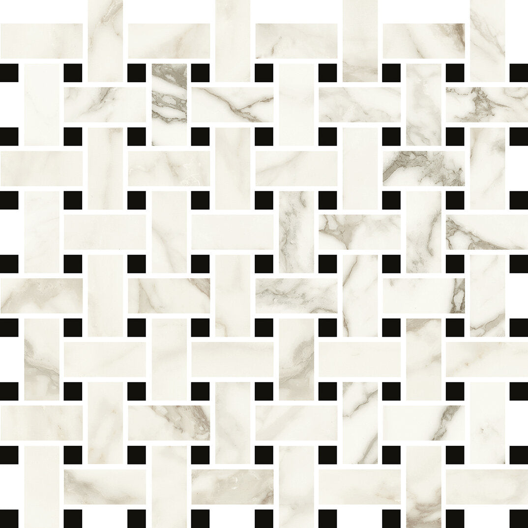 Luce Basketweave Marble Look Tile