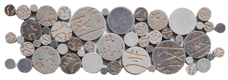 Reconstituted Pebble Interlocking Mosaic Tile Border