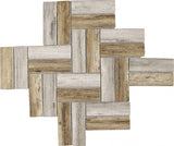 Glass Tile Herringbone Wood Look Matte