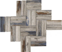 Glass Tile Herringbone Wood Look Matte