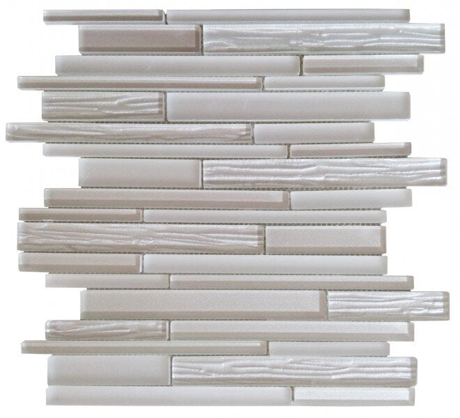 Glass Tile Wood Look Baguette Mosaic