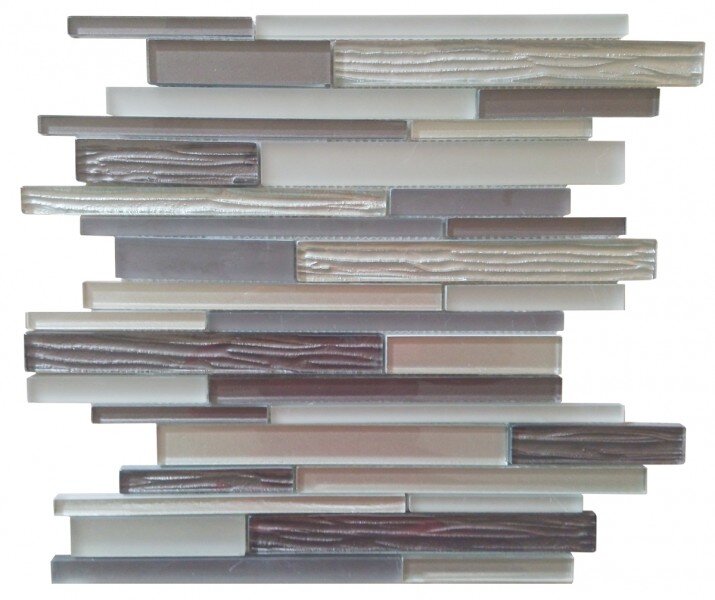 Glass Tile Wood Look Baguette Mosaic