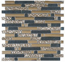 Glass Tile Chrome Strip Mosaic