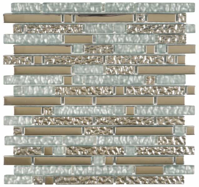 Glass Tile Chrome Strip Mosaic