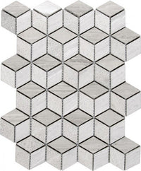 Stone Marble Look Tile 3D Diamond Limestone Multi Finish