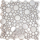 Metal Tile Brushed Penny Rounds Inox Interlocking