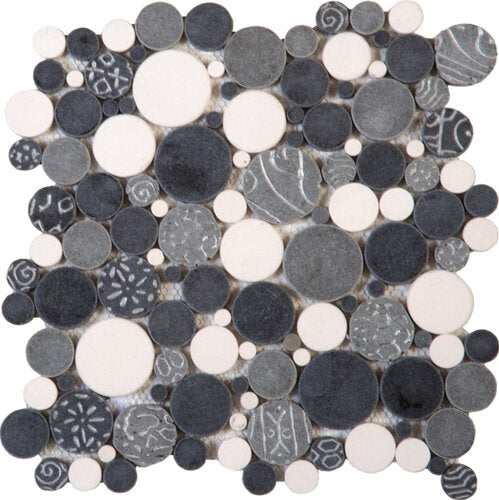 Reconstituted Pebble Interlocking Mosaic Tile