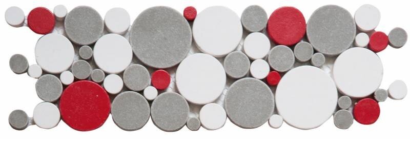Reconstituted Pebble Interlocking Mosaic Tile Border