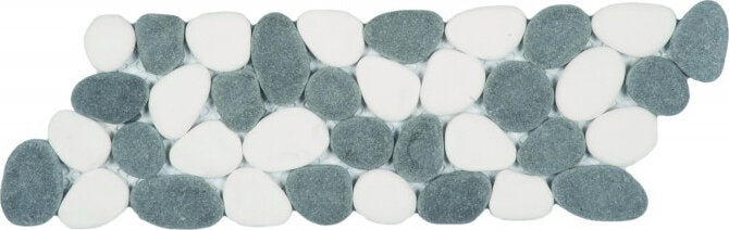 Reconstituted Pebble Interlocking Mosaic Tile Border