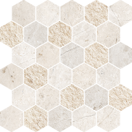 Pietra d'Orvieto Esagona Mosaic Marble Look Tile