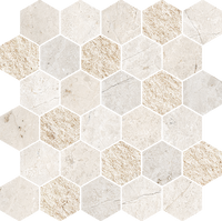 Pietra d'Orvieto Esagona Mosaic Marble Look Tile