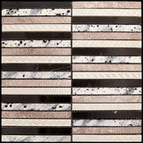 Artistic Golden Line 3 Mosaic Tile