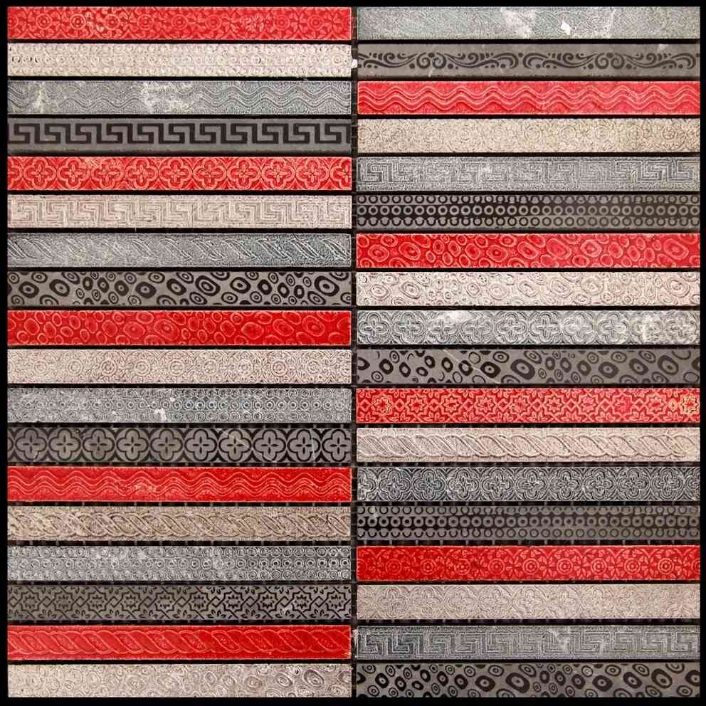 Artistic Golden Line 6 Mosaic Tile