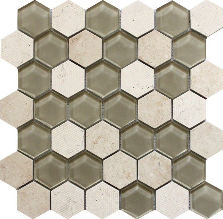 Bali Mantra - Hexagon Mosaic Tile