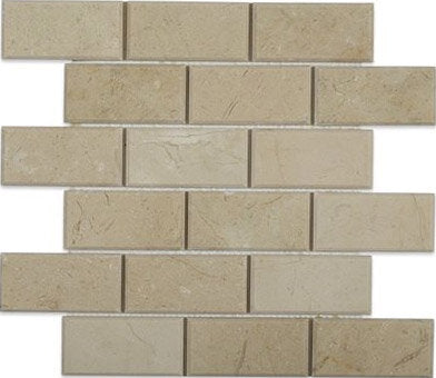 Crema Marfil Tile Beveled Brick