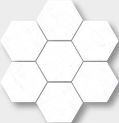 Carrara Marble Look Tile Hex