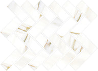Cava Herringbone Mosaic Marble Look Tile