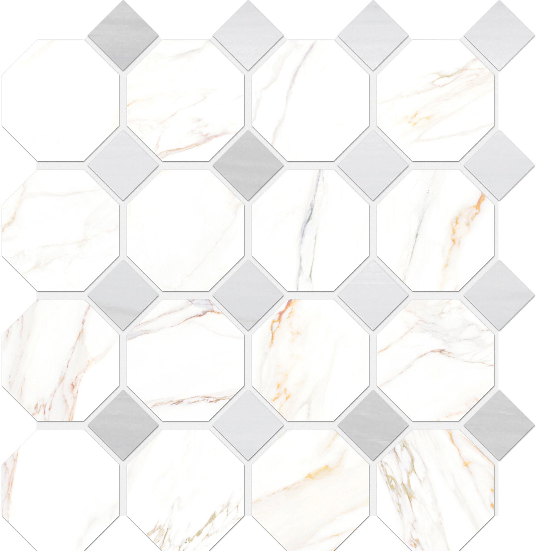 Cava Ottagona Mosaic Marble Look Tile