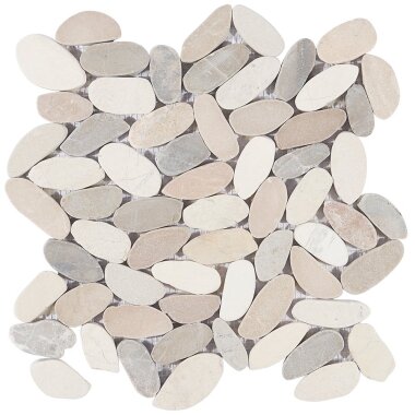 Pebblestone Sliced Flat Oval Tile 11.81" x 11.81" - Lombok