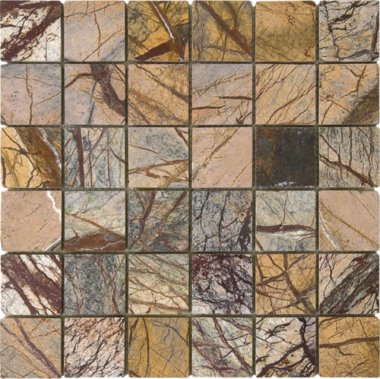 Marble Stone Tile Mosaic Polished 2" x 2" - Forest Brown