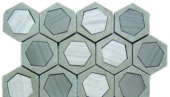 Marble Stone Glass Mix Tile Hexagon Mosaic 12