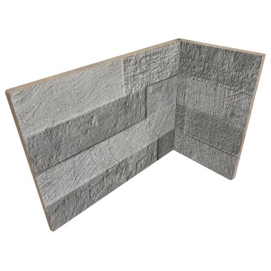 Moralis Inside Corner Wall Tile 8" x 6" - 3D Gray