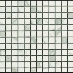 Marmi Mosaic 1"x1" Tile "Matte" 10" x 10" - Statuario Venato