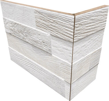 Wall Art Outer Corner Wood Look Porcelain Tile 8.25" x 4.5" - Ice