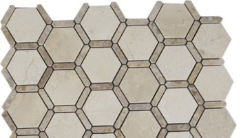 Honeycomb Stone Tile - Crema Marfil and Light Emperador