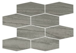 Evolution Tile Mosaic Hexagon Semi-Polished 10" x 15" - Dark Gray