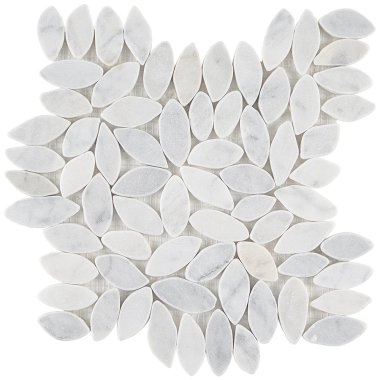 Pebblestone Flower Tile 11.81" x 11.81" - Carrara Flower
