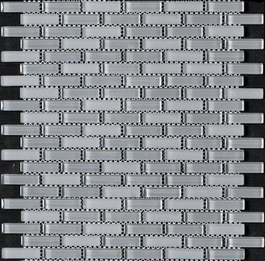 Cristallo Brick Blended Mosaic Tile 0.6" x 1.9" - Charcoal Grey