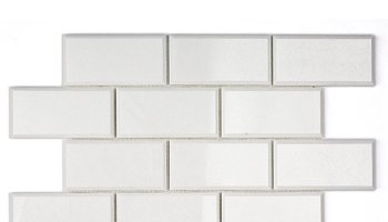 White Thassos Beveled Brick Mosaic Tile 12